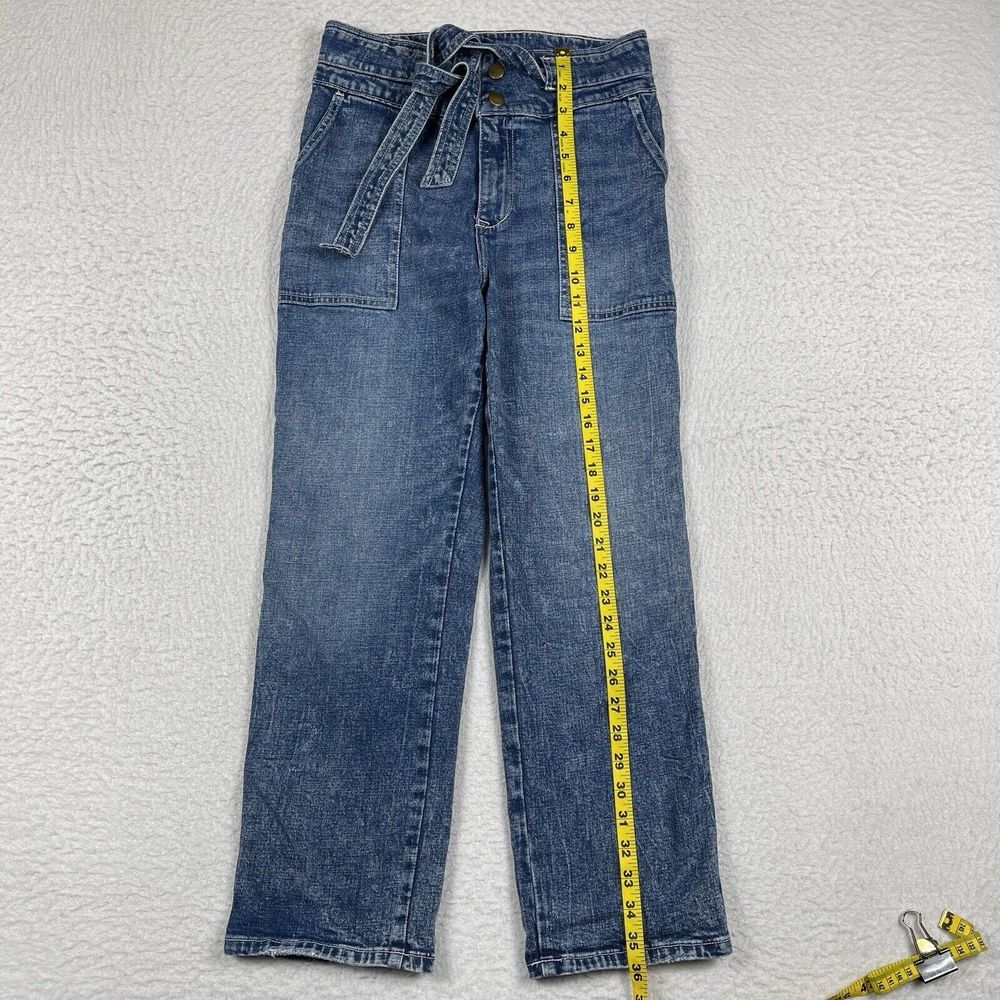Abercrombie & Fitch Jeans Womens 29/8 Blue Denim Ultra High Rise Straight Belted - Picture 5 of 13